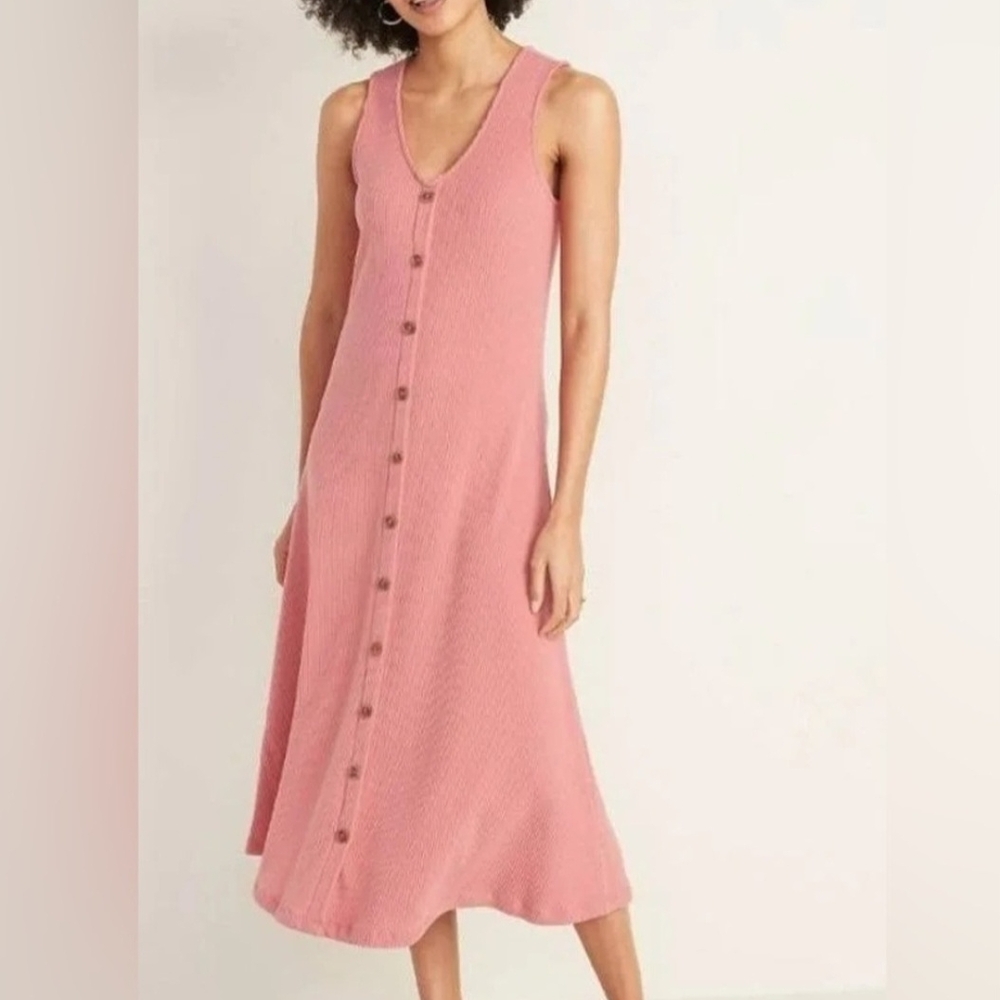 Old Navy Sleeveless Pink Midi Dress